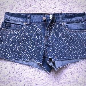 NWOT Victoria Secret Pink Rhinestone Jean Shorts Size 4